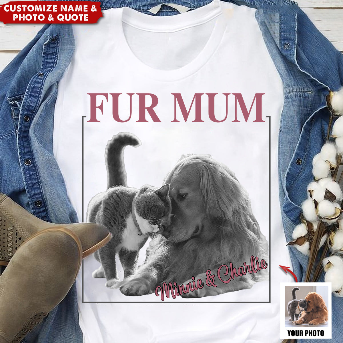 Custom Photo Let's Journey Together - Dog & Cat Personalized T-shirt - Gift For Pet Lovers