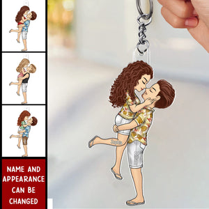 You And Me And The Sea - Couple Personalized Beach Keychain