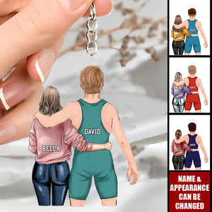 Personalized Keychain, Gift For Couple, Wrestling Mom, Boyfriend, Son, Brother, Grandson, Gift For Wrestling Lovers