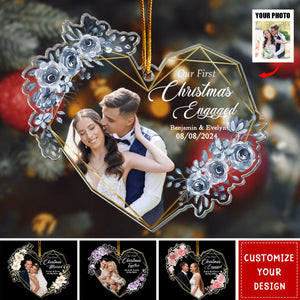 Our First Christmas Married As Mr & Mrs - 1st Xmas Together - Personalized Photo Acrylic Ornament