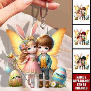 Lovely Easter Couple - Personalized Acrylic Keychain