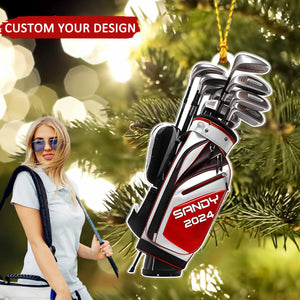 Golf Bag Personalized Xmas Ornament, Gift For Golf Clubs, Golf Team