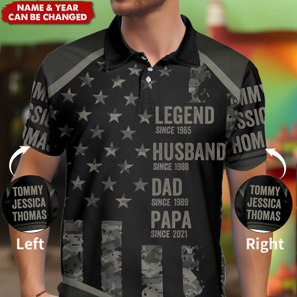 Legend, Husband, Dad, Papa - Personalized Polo Shirt