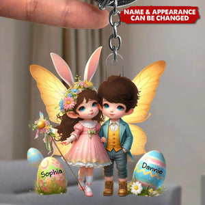 Lovely Easter Couple - Personalized Acrylic Keychain