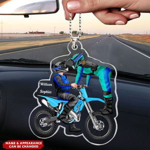 Motocross Couple - Personalized Gifts For Motocross Couple Car Ornament