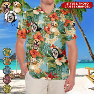 Custom Photo Let's Have Some Fun In The Sun - Dog & Cat Personalized Custom Unisex Tropical Hawaiian Aloha Shirt