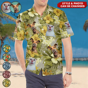 Custom Photo Let's Have Some Fun In The Sun - Dog & Cat Personalized Custom Unisex Tropical Hawaiian Aloha Shirt