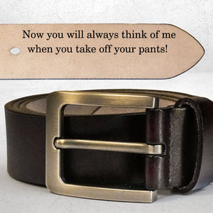 To Husband Boyfriend Valentines Father's Day Gift - Personalized Engraved Leather Belt