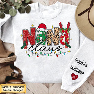 Grandma's Love Fills Christmas With Joy - Family Personalized Unisex Sweatshirt With Design On Sleeve - Christmas Gift For Mom, Grandma