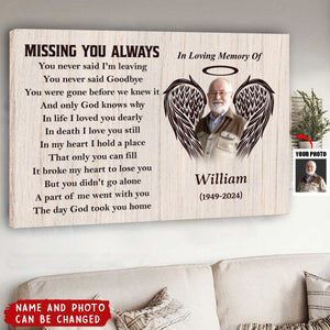 You Never Said Goodbye - Memorial Personalized Horizontal Poster - Sympathy Gift For Family Members