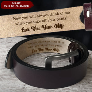 To Husband Boyfriend Valentines Father's Day Gift - Personalized Engraved Leather Belt