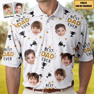 Best Dad Ever - Personalized Photo Polo Shirt