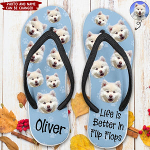 Life Is Better In Flip Flops Custom Photo - Personalized Photo Flip Flops