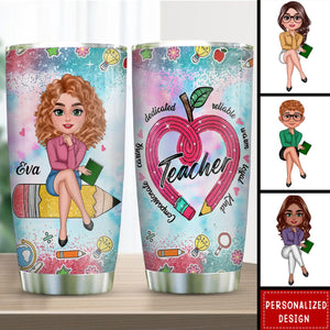 Gift For Teachers Teach Love Inspire Personalized Tumbler