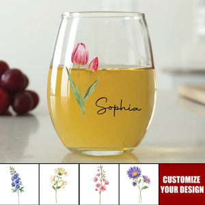 Friends Are Like Flowers - Bestie Personalized Glass