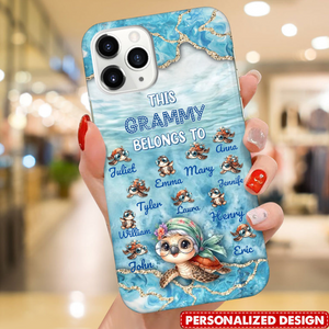 Grandma Turtle Belongs To Grandkids Beneath Ocean Personalized Phone Case