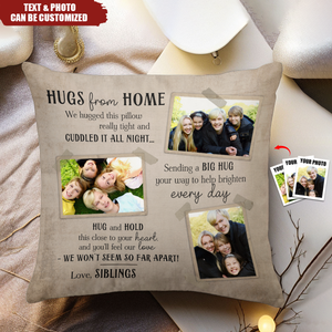 Hugs From Home - Personalized Photo Pillow