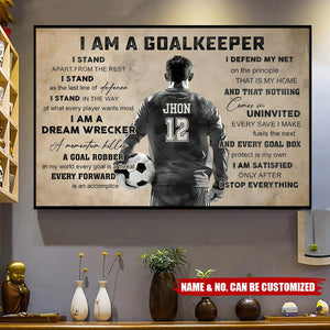 Soccer Goalkeeper Personalized Poster, Soccer Gift For Boy Man