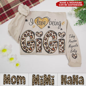 I Love Being Gigi Leopard Personalized Sweatshirt