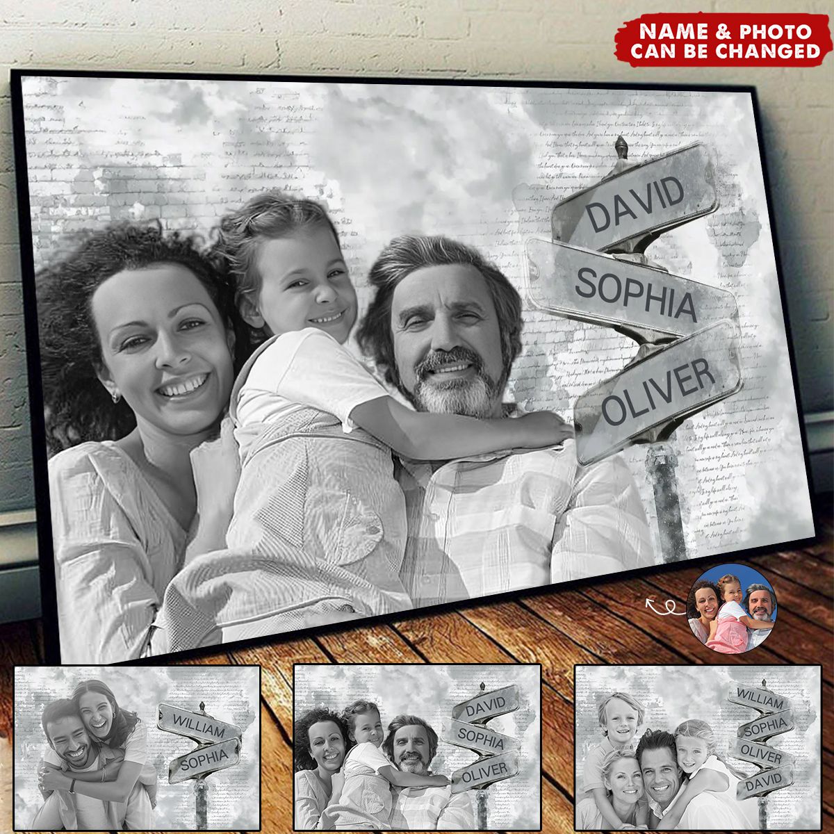 Custom Photo Cherish Every Moment - Family Personalized Horizontal Poster