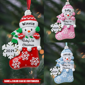 Baby's First Christmas Personalized Poly Resin Christmas Ornament