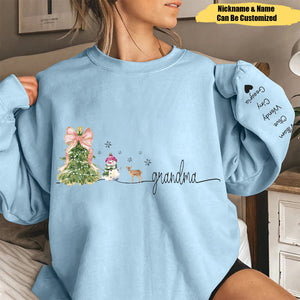 Gigi Christmas Snowman And Grandkids Personalized Sweatshirt, Family Gift For Grandma