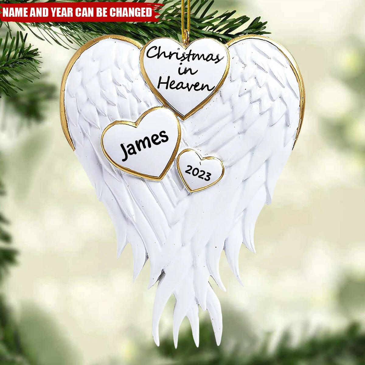 Personalized Handwritten Christmas In Heaven Memorial Ornament