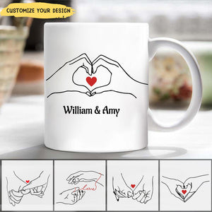 Personalized Holding Hands Mug Gift For Couples Gift For Anniversary