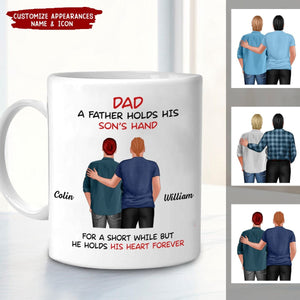 Father Daughter Son Standing Back View Personalized Mug