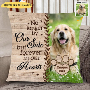 Custom Photo Memorial Personalized Pillow - No Longer By Our Side - Sympathy Gift For Pet Lovers