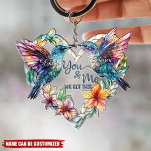 You & Me We Got This Hummingbird Couple Personalized Keychain