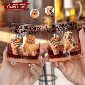 I Like Bourbon And My Dogs And Maybe 3 People - Personalized Photo Whiskey Glass