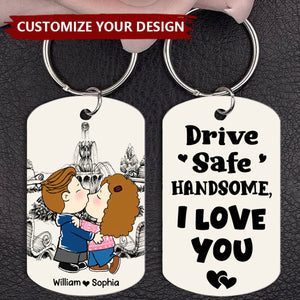 Personalized Gifts For Couple Keychain Drive Safe