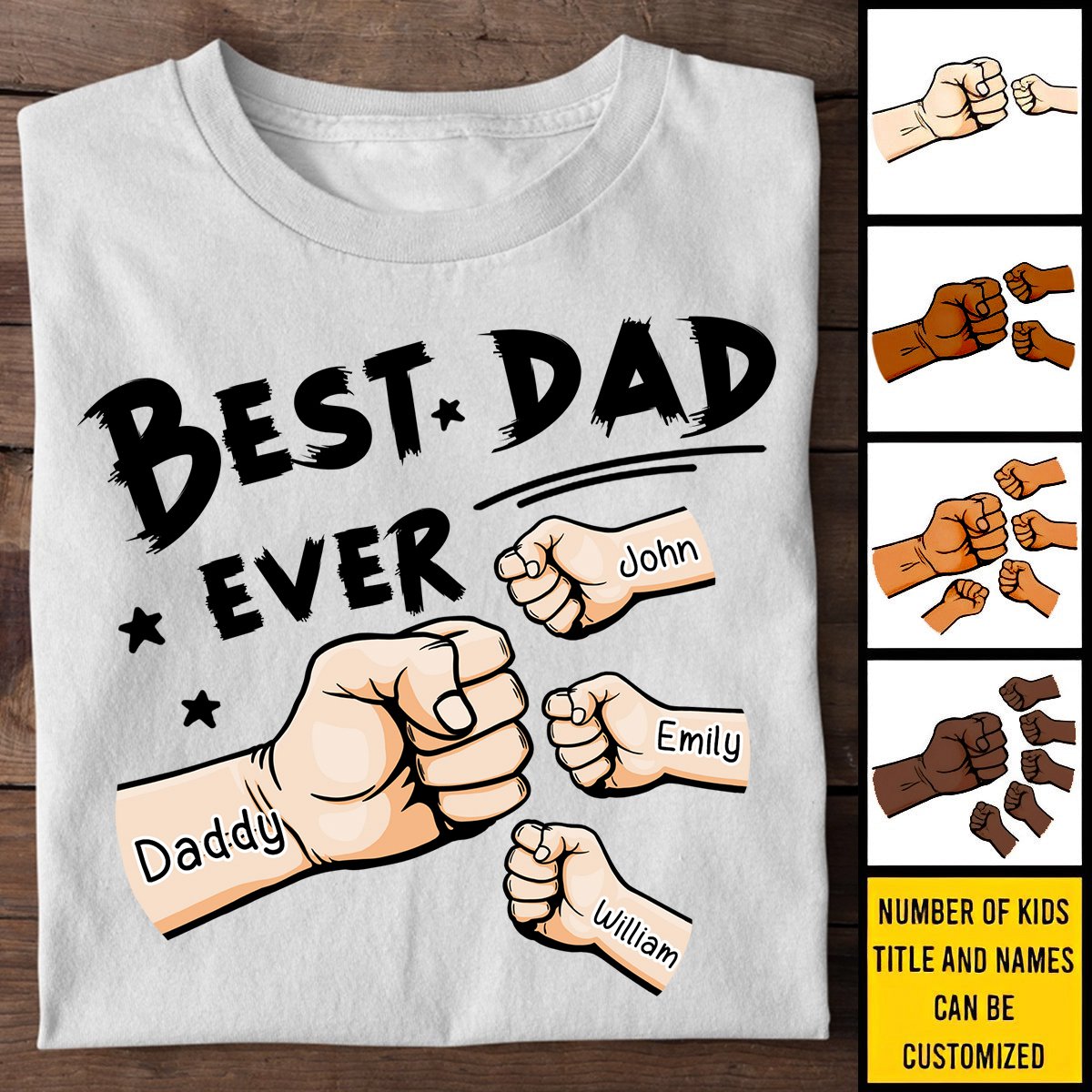 Best Dad Ever Ever - Family Personalized Custom Unisex T-shirt