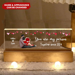 You Are My Person Couple Sitting Personalized Acrylic LED Night Light