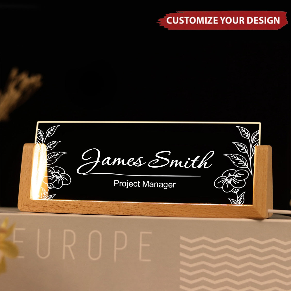 Personalized Desk Name Plate - Lighted Name Sign