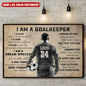 Soccer Goalkeeper Personalized Poster, Soccer Gift For Boy Man