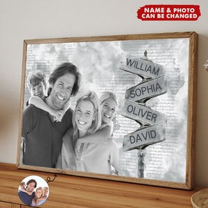 Custom Photo Cherish Every Moment - Family Personalized Horizontal Poster