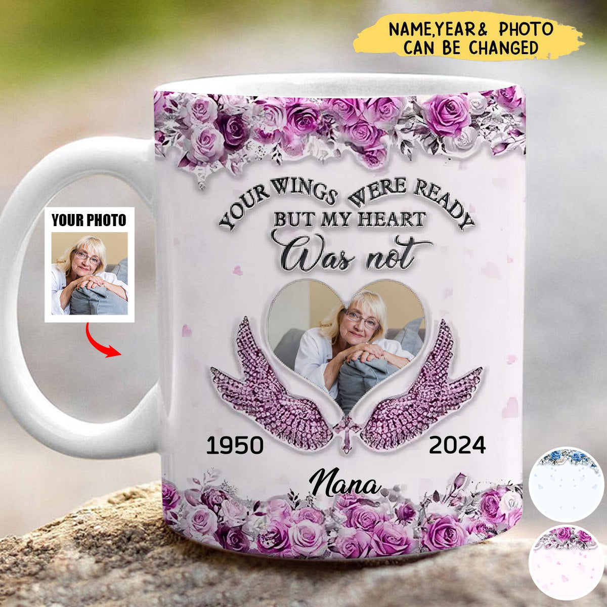 I Will Carry You With Me Until I See You Again 3D Inflated Effect Edge-to-Edge Personalized Mug