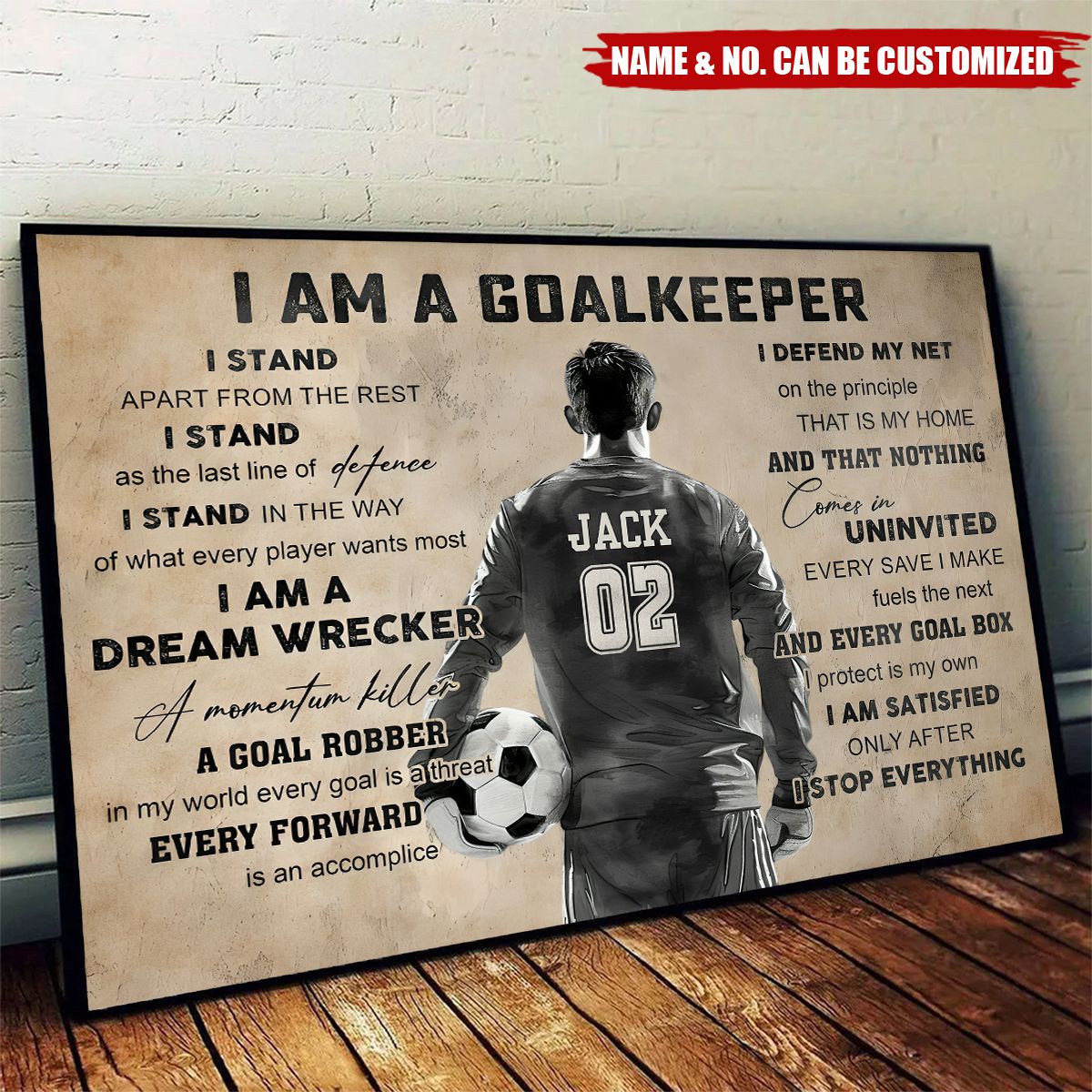 Soccer Goalkeeper Personalized Poster, Soccer Gift For Boy Man