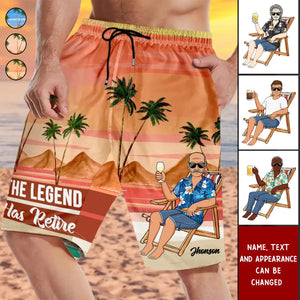 Retired See You At The Beach - Personalized Unisex Beach Shorts