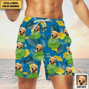 Upload Photo Dog Cat Kid Men's Beach Shorts