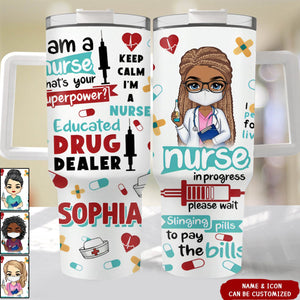 Nurses Are The Heart Of Healthcare - Nurse Personalized 40 Oz Stainless Steel Tumbler With Handle