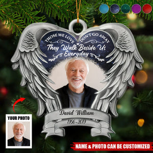 Angel Heart Wings Memorial Always On My Mind - Personalized Photo Ornament