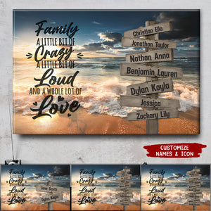 Ocean Sunset Color With Saying 2 Multi-Names Personalized Premium Poster