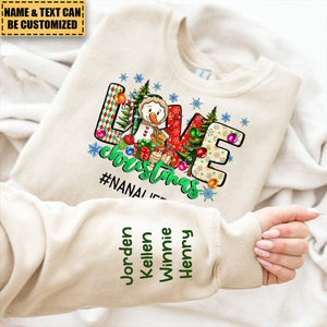 Love Snowman Christmas Family Personalized Sweatshirt