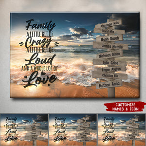 Ocean Sunset Color With Saying 2 Multi-Names Personalized Premium Poster