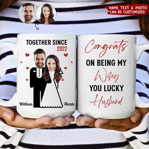 Congrats On Being My Wifey - Personalized Photo Mug