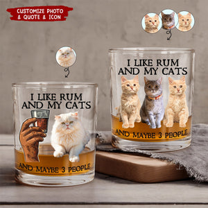 I Like Bourbon And My Dogs And Maybe 3 People - Personalized Photo Whiskey Glass