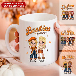 Y2K Besties Sisters Fall Season Retro Style Personalized Mug